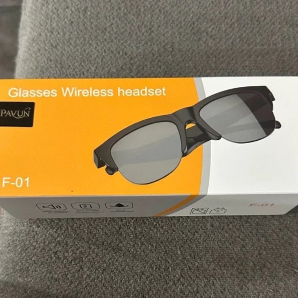 Black Wireless Glasses Headset
